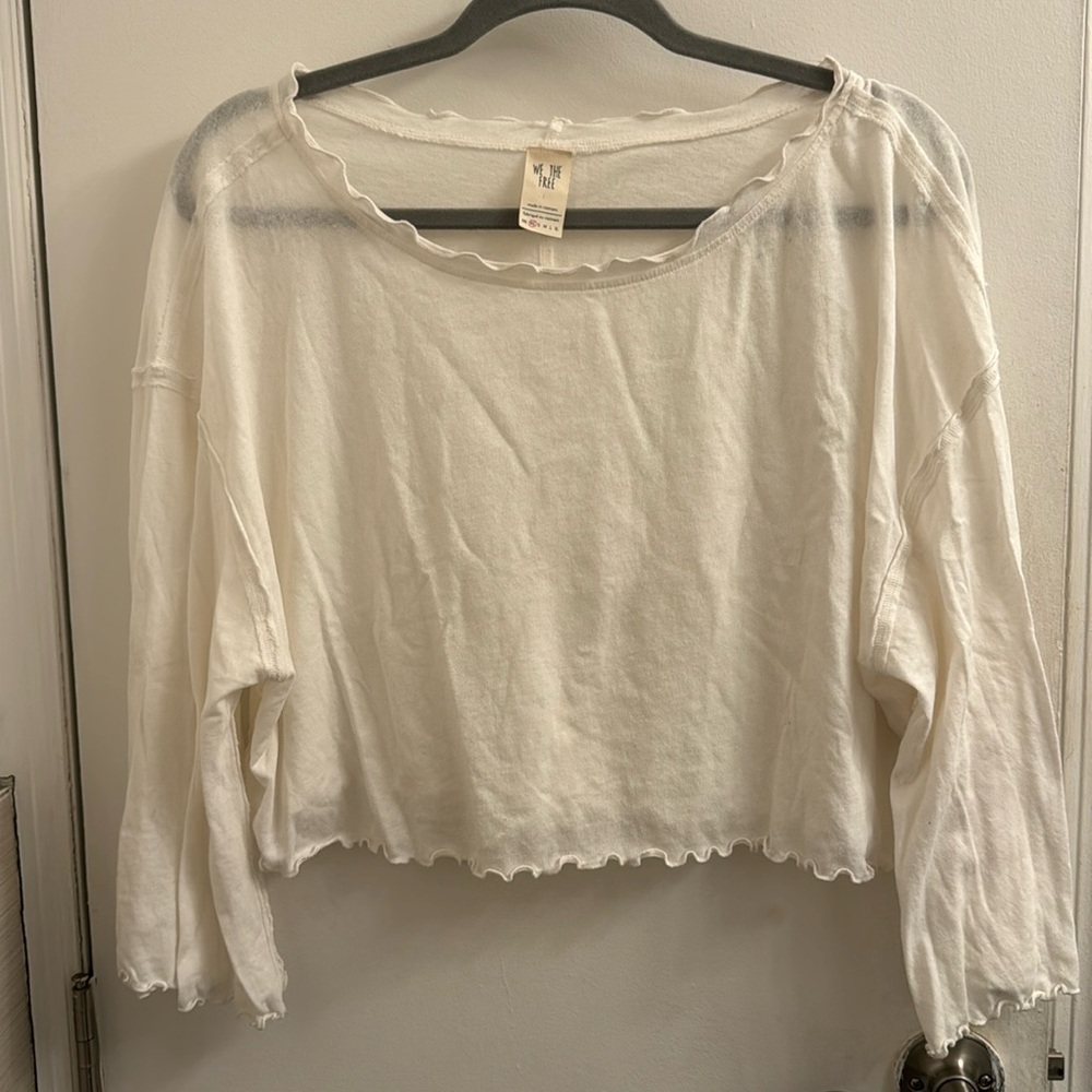 White Flowy Free People Shirt